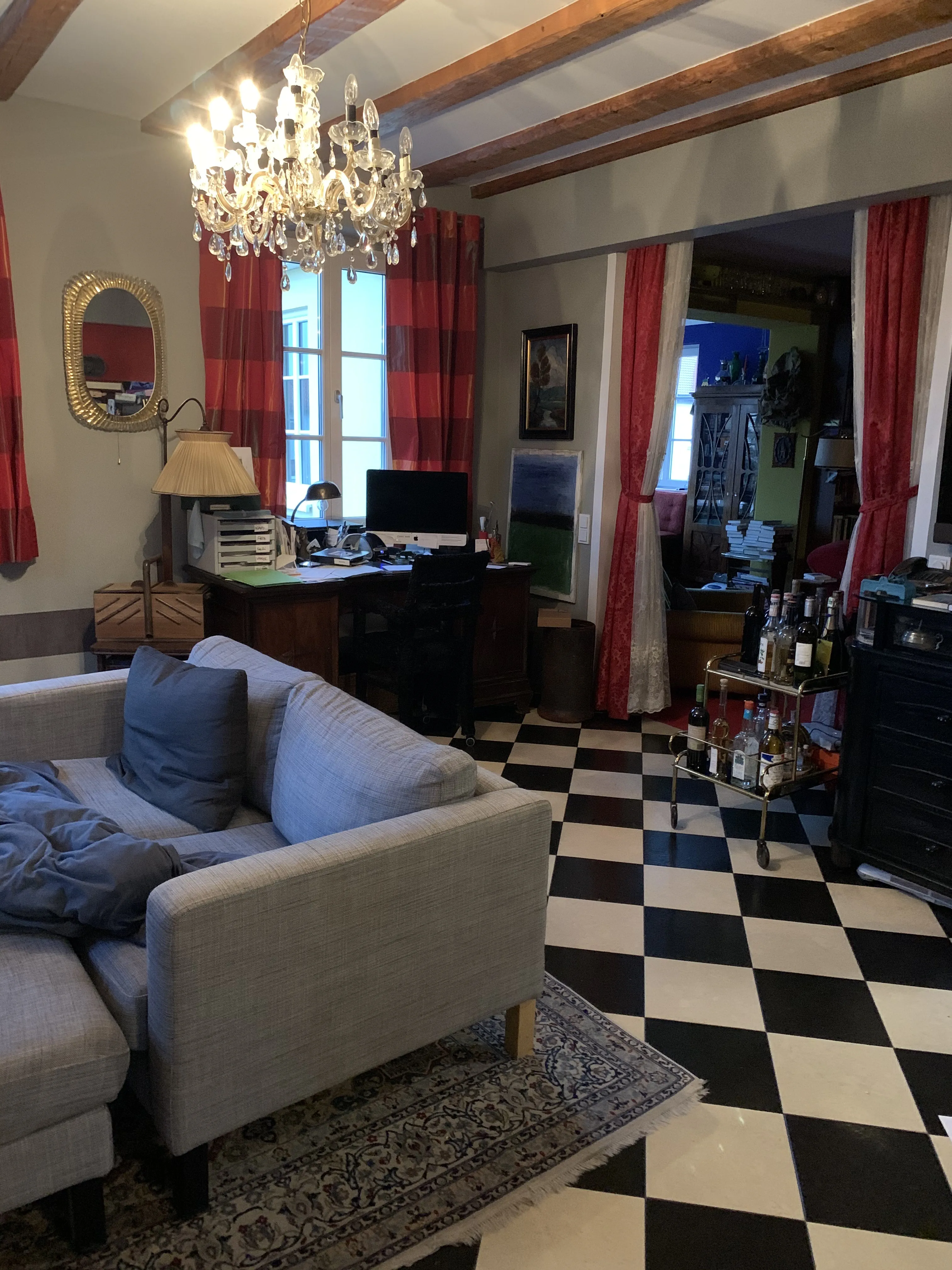 Colour Schwarz Weiss Schachbrett Wohnzimmer Nuernbern – Korkboden Referenz von Naturo Bodenbeläge