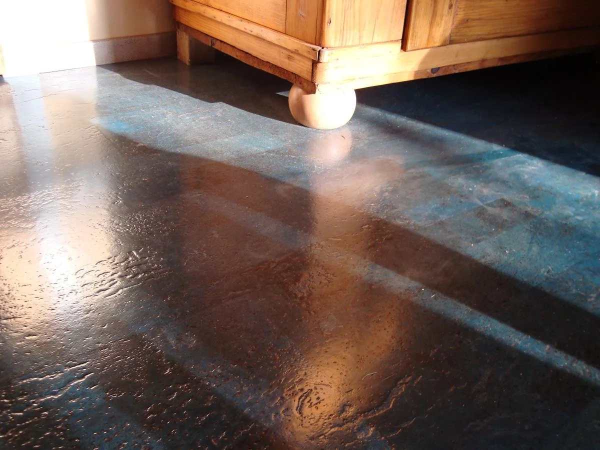 Farbig Blau Wohnzimmer Intarsie Stern – Korkboden Referenz von Naturo Bodenbeläge