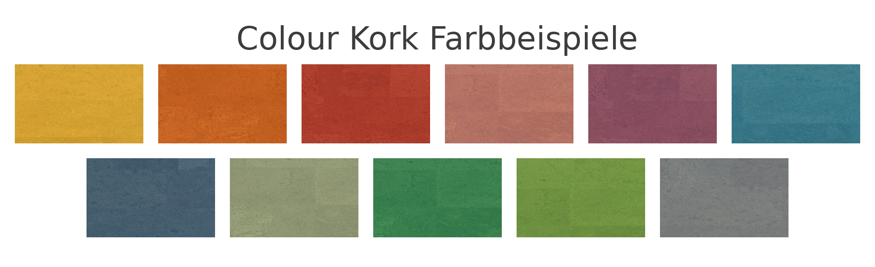 Farbiger Korkboden – Colour Kork Farbbeispiele von Naturo Bodenbeläge®