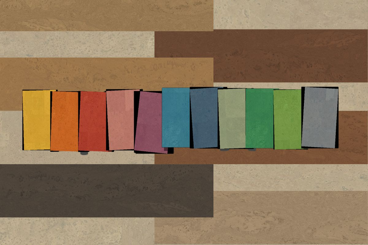 Korkboden Designs und Farben Übersicht