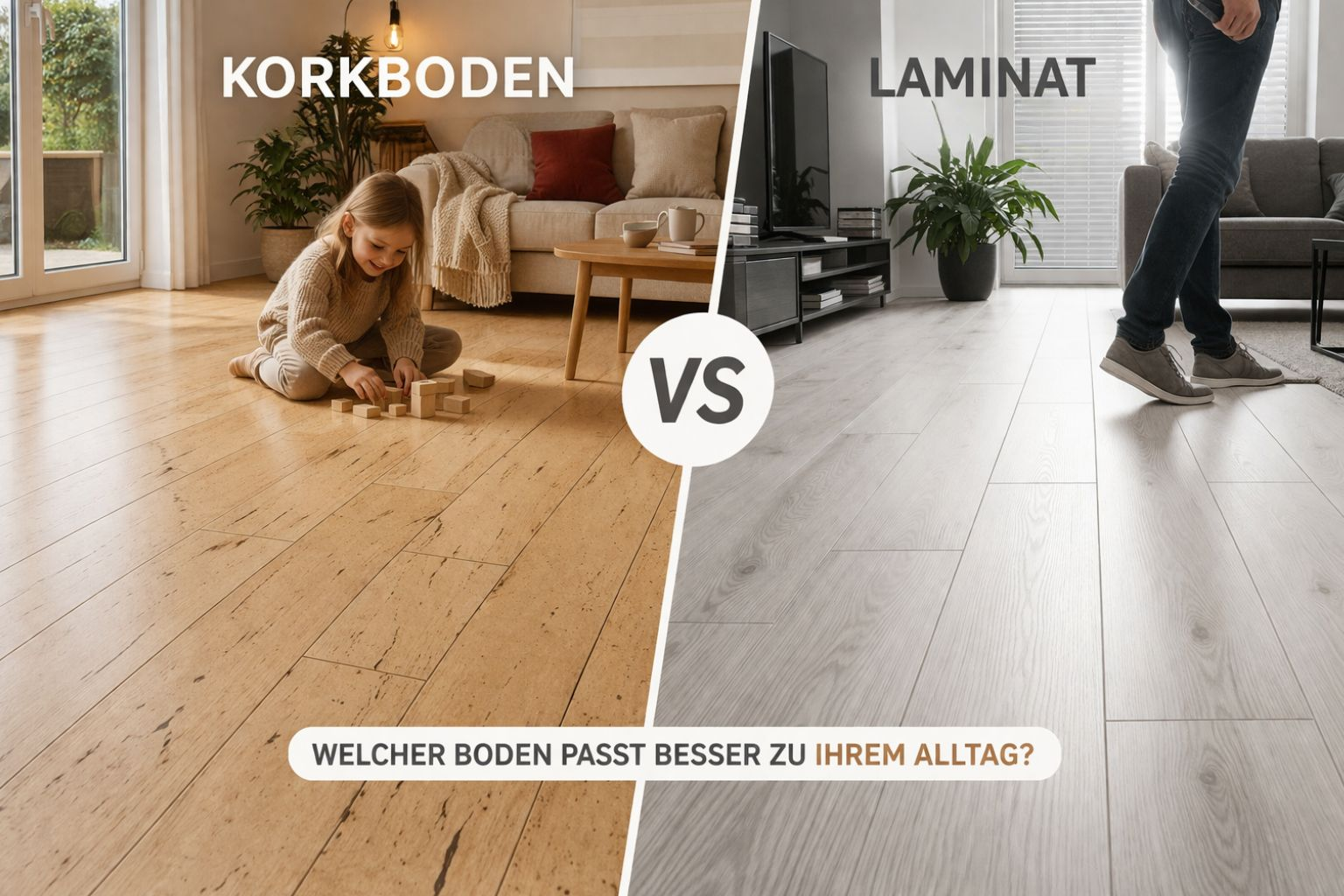 Korkboden oder Laminat – Unterschiede und Entscheidungshilfe