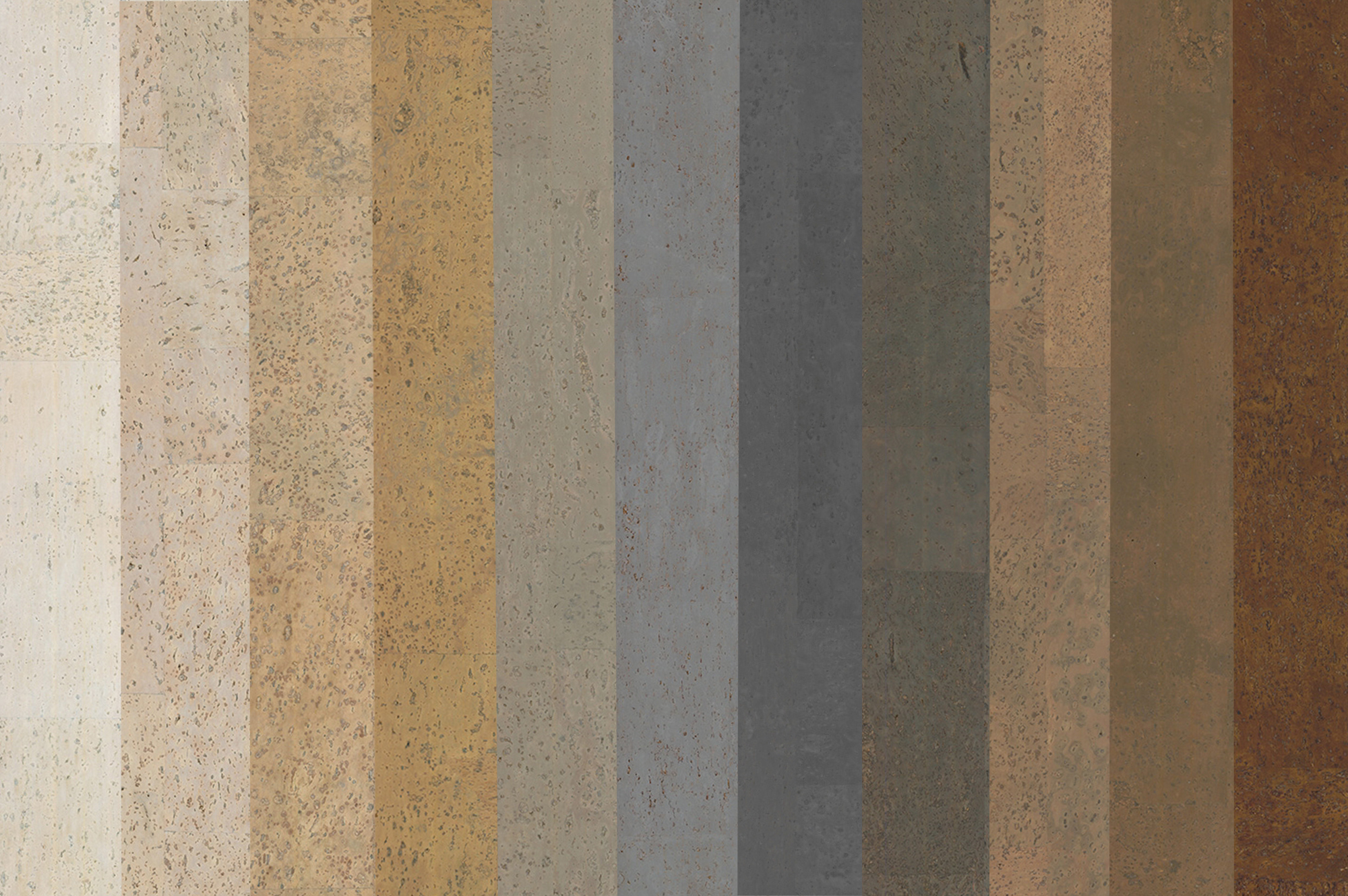 Korkboden in unterschiedlichen Farben